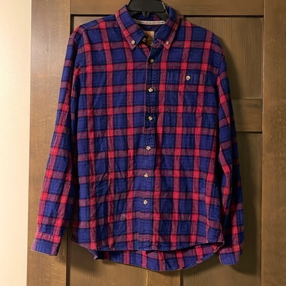 Boston Traders Luxury Vintage Plaid Flannel Button Down Shirt Size Large - Picture 1 of 6